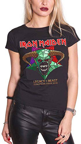 Iron Maiden T Shirt Legacy of The Beast European Tour 2018 Official Womens M Black