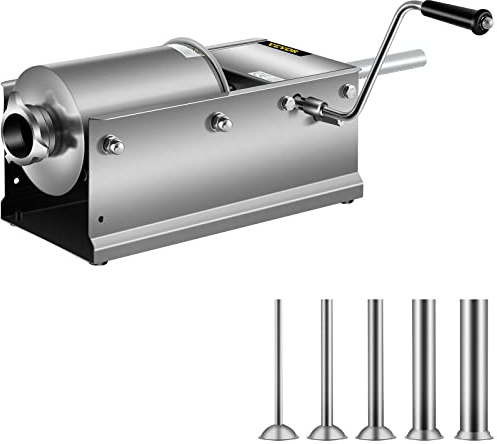 Happybuy Wurstfüller 3L Fleischwölfe Wurstmaschine Wurstfüllmaschine Horizontal Edelstahl Wurstspritze