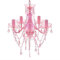 HURRISE 40 W 230 V Acrílico Plafón Araña Cristal Lámpara de techo Colgante para Salón Comedor Dormitorio Rosa Plástico Diámetro 40 cm