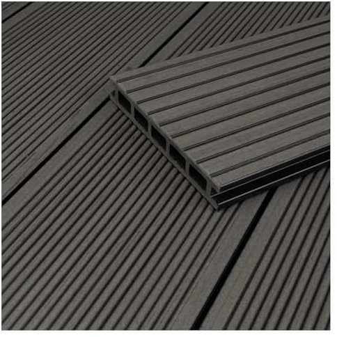 HORI® WPC-Terrassendiele Malta Grau Hohlkammer I Komplettset inkl. 40x60 mm Unterkonstruktion & Clips I | Rutschfest & UV-beständig für langlebige WPC Terrasse Fläche: 28 m² I 5,40 m Dielenlänge