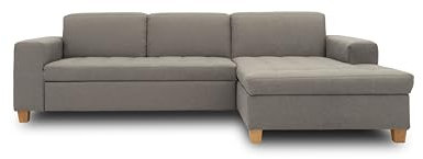 DOMO. collection Ecksofa Sugar, Sofa in L-Form, Eckcouch Polstergarnitur, 266 x 162 x 80 cm, hellgrau
