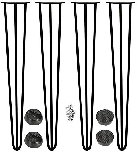Möbelfüße, 4er Set, Hairpin Legs Austauschbare Tisch &Schrank Beine Haarnadelbeine Tischgestell, mit Bodenschoner und Schrauben Verfügbar in Höhe von 10cm-71cm