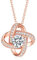 Jrêveinfini Collier Femme Or Rose Argent 925, Personnalisé Pendentif Collier Trefle Maman Mere Fille Amitié Mariage Bff, Bijoux Cadeau Femme Fete des Meres Anniversaire Noel Maman Mamie Soeur