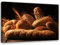 Feeby Vlies Leinwandbild Brot Bäckerei Gebäck 30x20 cm Wand Bild Kunstdruck Deko Wohnzimmer Wohnungs Deko Essen Saat Müsli Braun
