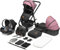 LIONELO Amber Passeggino Trio 0-22 kg Passeggino set 3-in-1: Passeggino + Navicella + Ovetto per neonato e bambini 0 fino a 48 mesi o 22 kg Regolabile e pieghevole, Ruote grandi, Cappotina XXL