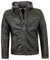 Jack Hanter - Herren Lederjacke Lammnappa Bikerjacke Kapuze schwarz-beige Größe 50