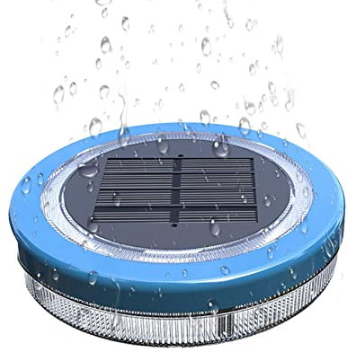 Luces de estanque bajo el agua, luz flotante para piscina, inflable impermeable IP68 luz solar flotante para piscina, decoración de piscina, decoración de fiesta en la piscina, playa, jardín, patio