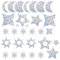 GORGECRAFT 30PCS Moon Star Window Clings Anti Collision Rainbow Window Glass Alert Prism Decals for Birds Strike Non Adhesive Vinyl Film Home Decorations Sliding Doors Windows Glass Suncatcher