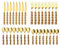 Sobeta Couverts Ensembles Service De Table En Acier Inoxydable Manche En Bambou Purement Naturel Service De Table 32 Pièces Doré