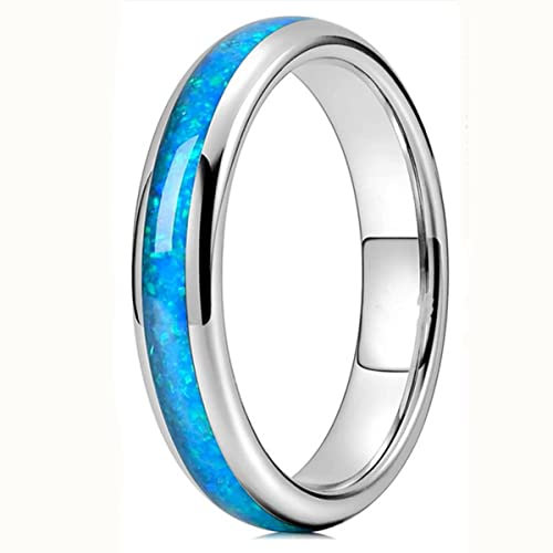 YAHOYA 4mm Mode Frauen Ringe Statement Schmuck Accessoires Vintage Blau Imitation Opal Ringe für Frauen Ornament