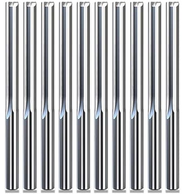 NITVIA 10pcs 5mm Two Flutes Straight Slot Bit Wood Cutter CNC Solid Carbide Two Double Flute Bits CNC Router Bits (Size : 5x22x50)