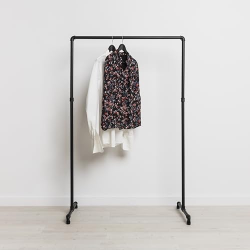 Kleidereisen industrial Garderobe freistehend - begehbarer Kleiderschrank für das Schlafzimmer - Garderobenständer schwarz für den Flur oder das Ankleidezimmer