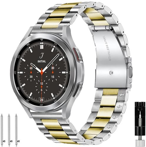 OTOPO Kompatibel Samsung Galaxy Watch 4/6 Classic Armband 46mm 47mm 42mm 43mm,Watch 4/5/6/7/FE 40mm 44mm,Active 2 Armband Metall Frauen Männer, 20mm Metallarmband Edelstahl