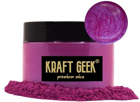 Magenta Premium Mica Powder 50g. Powder Dye for Epoxy Resin Pigment Natural Soap Colouring, Candle, Slime, Bath Bombs, Makeup, Nail, Fabric, Fabric dye, Wax Melts etc. (Pink)