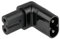 kabelmeister Stromadapter Stecker C8 an C7/Euro 8 Buchse, Oben/unten abgewinkelt, schwarz