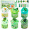 LAWOHO 6 Packs Green Slime Kit - Cloud Slime, Butter Slime & Clear Slime, Crunchy Slime with Various Slime Add-ins, Slime Party Bag Fillers for Halloween Christmas Easter, Slime Kits for Girls & Boys