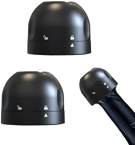 2 PCS Bouchon de Bouteille de Champagne en ABS et Silicone Alimentaire, Bouchon Réutilisable pour Champagne avec Verrouillage, Durable et Anti-Fuite