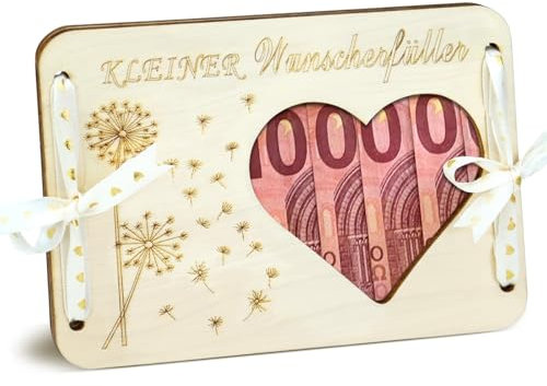 YianHien Wunscherfüller Geldgeschenke, Originelles Holz Pusteblume Wunscherfüller Geldgeschenke für Freunde Familie Liebhaber, Geld Geschenke für Geburtstag Hochzeit Urlaub Reise Taufe Ruhestand