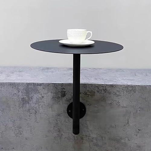 Esstisch aus schwarzem Metall für die Terrasse Kleiner runder Tisch L-förmiger Couchtisch zur Wandmontage/Milchteetisch/Stehtisch/Desserttisch/Verhandlungstisch – Sofa-Beistelltisch für kl