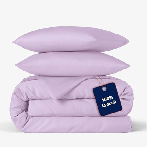 twenty:three Lyocell Bettwäsche (1x) 200x200 + (2X) 40x40 Flieder - 100% Tencel - Gewonnen aus Eukalyptus - Hochwertig - Nachhaltig - Atmungsaktiv - Luxus - Hypoallergen