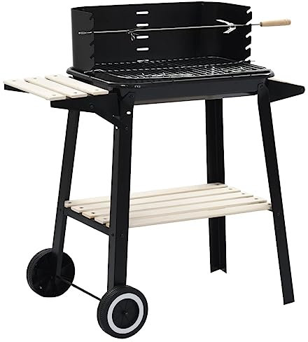 Kangmusi Holzkohlegrill Standgrill mit R?dern, kangmusi45367