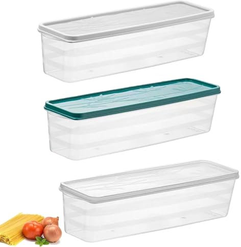 3 Piezas Contenedores De Almacenamiento De Pasta Espaguetis Envases De Fideos Hermeticos Contenedores Pasta Cocina Recipientes Herméticos Para Pasta Adecuado Para Almacenar Fideos, Especias y Granos(V