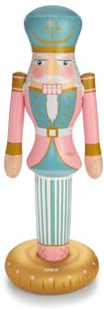 FUNBOY Casse-Noisette géant Gonflable Rose de 1,9 m - Décoration de Noël intérieure et extérieure - Résistant aux intempéries - Base lestée