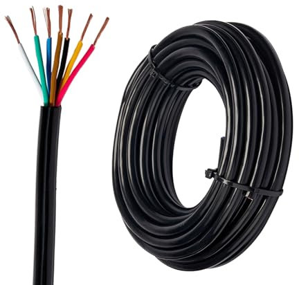 XUEYI 20M KFZ 7x0.5mm² Rundkabel, 12V 24V Fahrzeugleitung/Fahrzeugkabel 7 Adriges Anhängerkabel, Flexibles Elektrischer Verlängerungskabel, 7 poliges Kabel für Anhänger