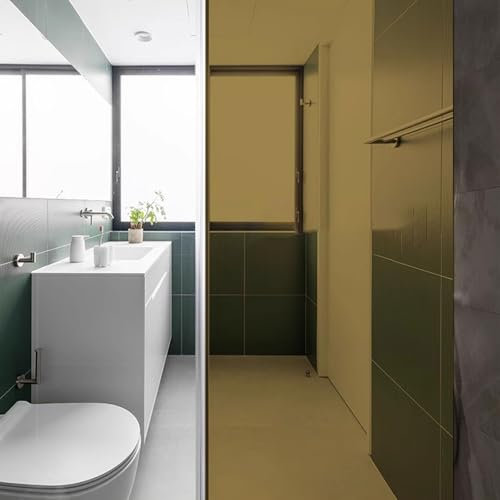 Eiauiuo Braun Fensterfolie Transparent Glas Farbwechselfilm Sonnenschutzfolie Selbstklebend Ohne Klebstoff Glasaufkleber Fenster Dekorfolie Scheibenfolie für Wohnzimmer Schlafzimmer Büro Balkon Küchen