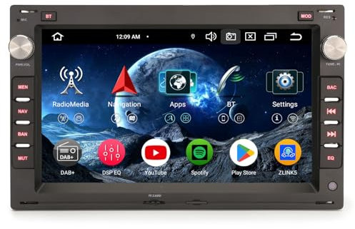 Erisin 7 Zoll 8-Kern 4GB+64GB Android 14 Autoradio Bluetooth GPS Navi für VW Golf 4 Polo Jetta Passat B5 T5 Multivan Lupo Seat Ibiza Skoda Octavia CarPlay Android Auto WiFi DSP DAB+OBD2 USB RDS Canbus