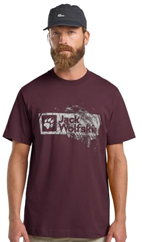 Jack Wolfskin Men's Brand T M Wood Amaranth L