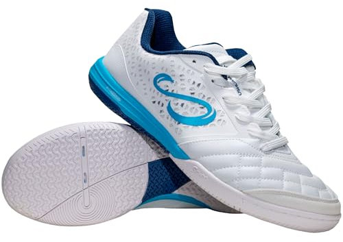 SENDA Ushuaia Pro 2.0 Hallenfußballschuhe und Futsal-Schuhe, Unisex, Weiß / Hellblau, 10 Women/9 Men