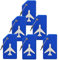 Lot de 6 étiquettes de bagage en silicone avec nom et carte d'identité, étiquettes d'identification de bagages, accessoires essentiels de voyage pour sacs à dos, valises, sacs, bagages – Bleu