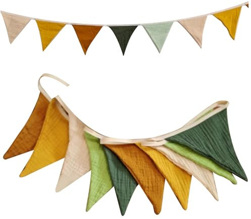 Triangle Flag Banner 9ft Baumwolle Pennant Banner Buntes dekoratives Banner Stoff Bunting für Geburtstagsfeier Spielzimmer Kindergärtner Flag Banner, Bunting, Bunting Banner