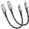 HOTNOW Android AUTO Cable USB 30cm 2 piezas, Corto 0,3m Cable C USB carplay, compatible con la sincronización de datos usb3.1 de 10 Gbps y la carga rápida 3a, adecuado para iPhone 15, Galaxy s25, SSD
