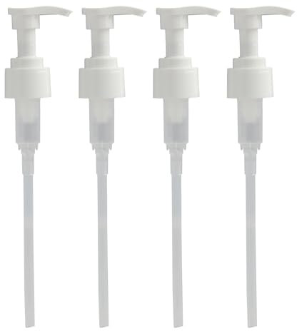 Lot de 4 distributeurs de sirop de 1 l - Pour bouteille filetée 28/410 - Réutilisables - Dosage précis - Idéal pour sirop, shampoing, nutriments - Bouteille à visser de 30 mm