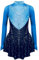 CHICTRY Eislaufkleid Mädchen Langarm Tanzkleid Glitzersteine Rollkunstlauf Kleid Stehkragen Body Patchwork Turntrikot Mit Wickelrock Dancewear Blau 122-128