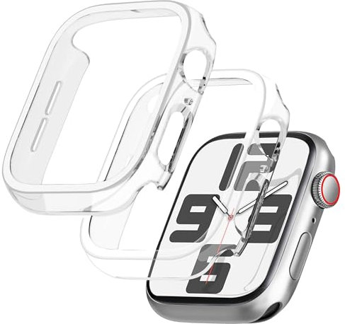 GEEDOOWIN 2 Stück [Nein Displayschutz] Schutzhülle für Apple Watch SE 3 (2025) / SE2 / SE/Series 6/5/4 40mm, Ultradünne Rundum Rahmen Stoßstange hülle, Schockfest Hart PC Gehäuse Schutz, klar