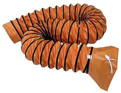 Tuyau d'évacuation robuste pour sèche-linge avec corde réglable, tuyau d'évacuation flexible et canal de sèche-linge avec anneaux en forme de D pour tunnel de ferme, facile à connecter (L - 2 m, D 550