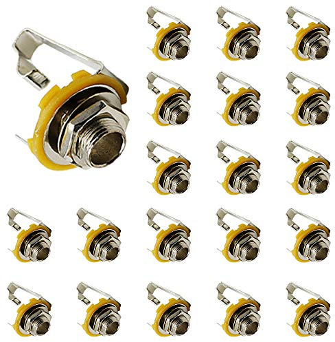 Luomorgo 6.35mm/0.25 inch Long Mono Input Jack Socket for Electric Guitar Bass 20pcs