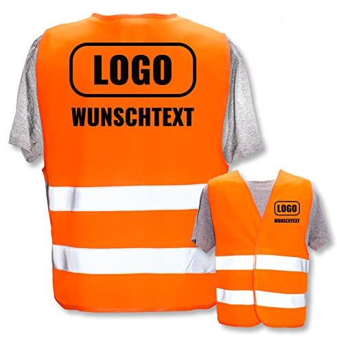 PixiPrints.com Warnweste ohne Druck * Farbe + Größe: Orange (M/L) * Markenware * echte Leuchtstreifen * viele Farben und Größen