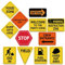 WERNNSAI Construction Zone Party Decorations - 12 PCS Size 20cm Traffic Sign Cutouts for Boys Kids Birthday Party Construction Theme Party Supplies