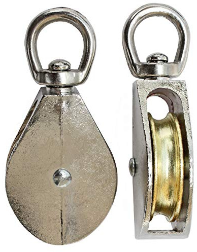 KeyMet GmbH Seilrolle Blockseilrolle mit Wirbel Metallrolle 1-1/4 Blockrolle Vernickelt