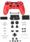 Carcasa Completa con Botones para PS4 Slim Pro para Playstation 4 DualShock 4 Slim Pro 4.0 JDS-040 JDM-040 Mando inalámbrico (Rojo)