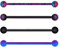 OUFER 14G 4PCS Stainless Steel Industrial Barbell Purple Black Splatter Industrial Earrings Piercing Jewelry for Women