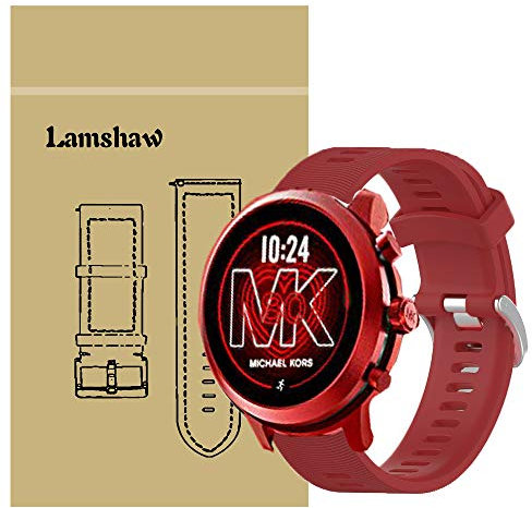 Compatible with Michael Kors MKGO Bands, Lvbu Sport Replacement Strap Soft Silicone Straps Compatible for Michael Kors Access MKGO Smartwatch (Red)