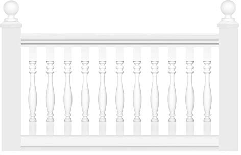 HEXIM Leichtbalustrade - Geländer/Brüstung aus PU Kunststoff weiß, Auswahl aller Komponenten - Perfect M1010 (Pfeiler M1019)