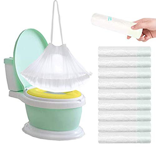 100 Stück Töpfchensesseleinlagen mit Kordelzug, WC-Sitz, Töpfchenbeutel, Reinigungstasche für Kinder, Kleinkinder, Baby-Trainingssitz