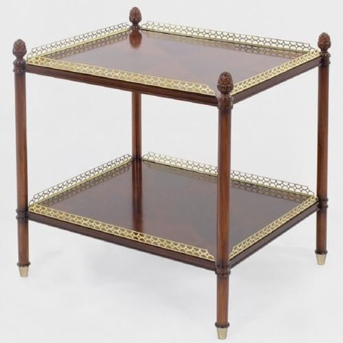 Casa Padrino Luxus Jugendstil Beistelltisch Braun/Gold/Messingfarben 69 x 57 x H. 71 cm - Edler Mahagoni Tisch - Wohnzimmer Möbel - Luxus Qualität