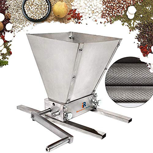 2-Roller Grain Mill with Metal Base and Handle for Beer Brewing Grain Mill Homebrew